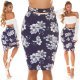 Fusta tip creion midi, bleumarin navy cu flori, mulata, Kieza Fusta tip creion midi, bleumarin navy cu flori, mulata, Kieza 7 - jojofashion.ro