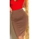 Fusta tip creion, midi, maro, cu talia inalta, Celia 2 - jojofashion.ro