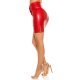 Fusta tip creion, piele eco, scurta, rosie, mulata, cu talia inalta, Jeanette 3 - jojofashion.ro