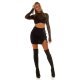 Fusta tricotata, din vascoza, scurta, neagra, cu fermoar, Luane Fusta tricotata, din vascoza, scurta, neagra, cu fermoar, Luane 5 - jojofashion.ro