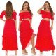 Tinuta din piese, rosie cu bulinute albe, fusta lunga si top, Esmeralda Tinuta din piese, rosie cu bulinute albe, fusta lunga si top, Esmeralda 5 - jojofashion.ro