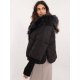 Geaca dama de iarna neagra cu gluga si blana eco Solenne 3 - jojofashion.ro