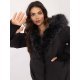 Geaca dama de iarna neagra cu gluga si blana eco Solenne 5 - jojofashion.ro