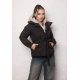 Geaca dama de iarna din fas neagra matlasata cu gluga Elysia 2 - jojofashion.ro