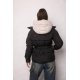 Geaca dama de iarna din fas neagra matlasata cu gluga Elysia 3 - jojofashion.ro