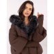 Geaca dama iarna maro cu gluga si blana eco Solenne 5 - jojofashion.ro