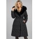 Geaca dama lunga neagra matlasata cu gluga si blana eco Eira 4 - jojofashion.ro
