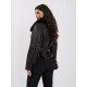 Geaca dama piele eco scurta maro cu guler din blana si centura Yuki 3 - jojofashion.ro