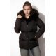 Geaca parka dama scurta matlasta neagra cu blana eco si gluga Alyona  3 - jojofashion.ro
