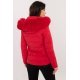Geaca dama de iarna matlasata, rosie, cu gluga si blanita, Idana 3 - jojofashion.ro