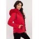 Geaca dama de iarna matlasata, rosie, cu gluga si blanita, Idana 4 - jojofashion.ro