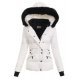 Geaca dama alba de iarna cu blanita neagra Kajsa 2 - jojofashion.ro