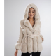 Geaca dama de iarna cu blanita bej si gluga Vilma 4 - jojofashion.ro