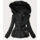 Geaca dama de iarna neagra cu gluga si blanita Kajsa 3 - jojofashion.ro