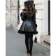 Geaca dama in clos piele eco neagra cu blanita Tereza 3 - jojofashion.ro
