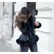 Geaca dama in clos scurta piele eco neagra cu blanita Celestia 3 - jojofashion.ro