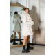 Geaca dama de iarna midi parka, bej, matlasata, cu gluga si blanita eco, Elora 4 - jojofashion.ro