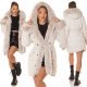 Geaca dama de iarna midi parka, bej, matlasata, cu gluga si blanita eco, Elora 6 - jojofashion.ro