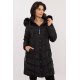 Geaca dama de iarna parka lunga, neagra, matlasata, cu gluga si blanita, Elina 2 - jojofashion.ro