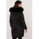 Geaca dama de iarna parka lunga, neagra, matlasata, cu gluga si blanita, Elina 4 - jojofashion.ro