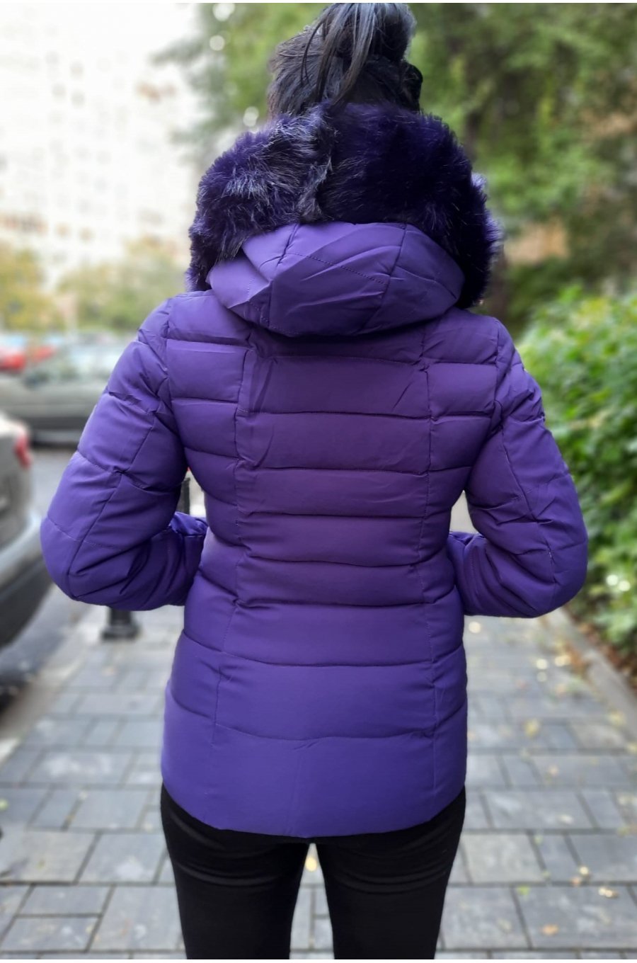 Geaca de dama mov cu blanita si gluga Dominika Geaca de dama mov cu blanita si gluga Dominika 2 - jojofashion.ro