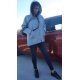 Jacheta dama scurta gri cu gluga oversize Louise Jacheta dama scurta gri cu gluga oversize Louise 2 - jojofashion.ro