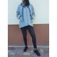 Jacheta dama scurta gri cu gluga oversize Louise Jacheta dama scurta gri cu gluga oversize Louise 4 - jojofashion.ro