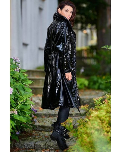 Palton dama negru lacuit de dama Tokyo Palton dama negru lacuit de dama Tokyo - jojofashion.ro