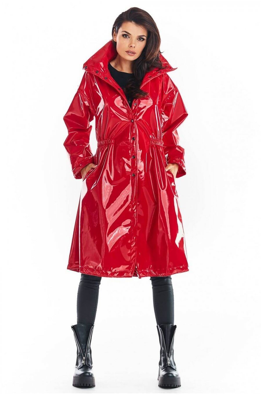 Palton dama rosu lacuit de dama Tokyo Palton dama rosu lacuit de dama Tokyo 4 - jojofashion.ro
