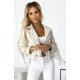 Geaca dama biker de primavara, scurta, din piele eco bej, cu franjuri, Dayna 2 - jojofashion.ro