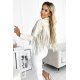 Geaca dama biker de primavara, scurta, din piele eco bej, cu franjuri, Dayna 3 - jojofashion.ro