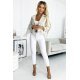 Geaca dama biker de primavara, scurta, din piele eco bej, cu franjuri, Dayna 4 - jojofashion.ro
