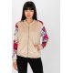Geaca dama catifea bej cu print floral Renya1 Geaca dama catifea bej cu print floral Renya1 2 - jojofashion.ro