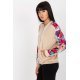 Geaca dama catifea bej cu print floral Renya1 Geaca dama catifea bej cu print floral Renya1 3 - jojofashion.ro