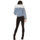 Geaca dama din denim albastru cu guler din blana eco alba Sara 6 - jojofashion.ro