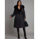 Geaca dama lunga neagra matlasata cu gluga si blana eco Eira 3 - jojofashion.ro