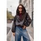 Geaca dama piele eco maro oversize cu gluga Hoodiva 2 - jojofashion.ro