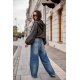 Geaca dama piele eco maro oversize cu gluga Hoodiva 5 - jojofashion.ro