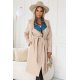 Palton dama elegant bej cu buzunare si revere multicolore Georgia 3 - jojofashion.ro