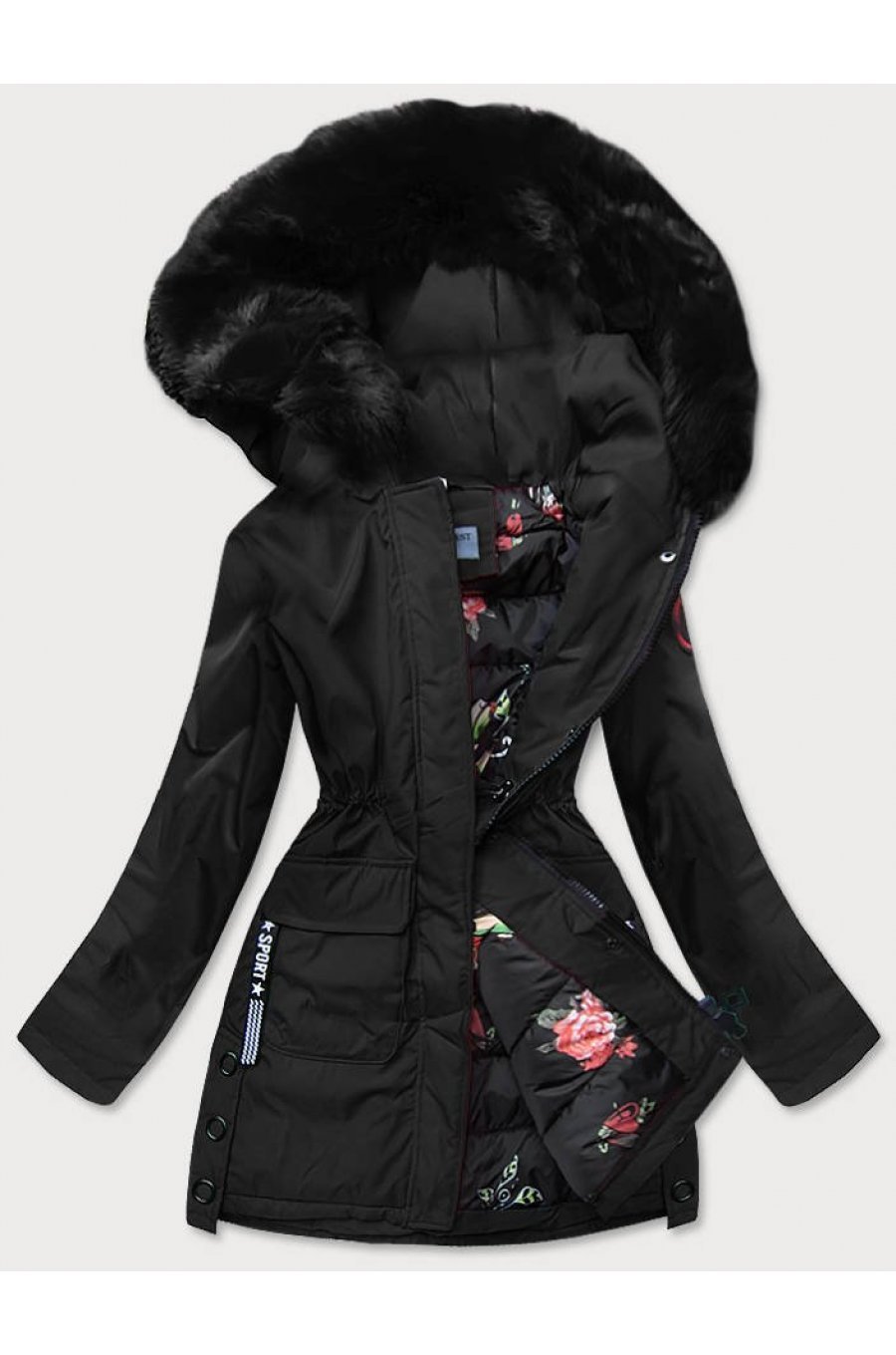 Geaca dama de iarna parka neagra cu blanita la gluga Silvy Geaca dama de iarna parka neagra cu blanita la gluga Silvy 1 - jojofashion.ro