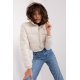 Geaca dama bomber scurta, bej, matlasata, cu gluga, Thara3 Geaca dama bomber scurta, bej, matlasata, cu gluga, Thara3 2 - jojofashion.ro