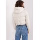 Geaca dama bomber scurta, bej, matlasata, cu gluga, Thara3 Geaca dama bomber scurta, bej, matlasata, cu gluga, Thara3 4 - jojofashion.ro