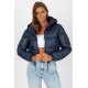Geaca dama bomber scurta, bleumarin, matlasata, cu gluga, Thara1 Geaca dama bomber scurta, bleumarin, matlasata, cu gluga, Thara1 2 - jojofashion.ro