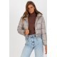 Geaca dama bomber scurta, gri, matlasata, cu gluga, Thara2 Geaca dama bomber scurta, gri, matlasata, cu gluga, Thara2 2 - jojofashion.ro
