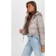 Geaca dama bomber scurta, gri, matlasata, cu gluga, Thara2 Geaca dama bomber scurta, gri, matlasata, cu gluga, Thara2 3 - jojofashion.ro
