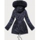 Geaca dama de iarna, bleumarin navy, parka, cu gluga si blanita, Varma 3 - jojofashion.ro