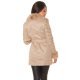 Geaca dama de iarna, cappuccino, piele eco, cu guler din blana artificiala, Aliko 3 - jojofashion.ro