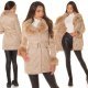 Geaca dama de iarna, cappuccino, piele eco, cu guler din blana artificiala, Aliko 7 - jojofashion.ro