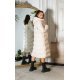 Geaca dama de iarna lunga, bej, parka, cu gluga, Feray 6 - jojofashion.ro