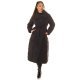 Geaca dama de iarna lunga, matlasata, neagra, cu guler lat, Guliz 2 - jojofashion.ro